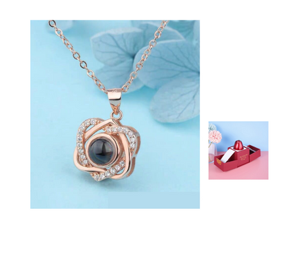 Metal Rose Jewelry Gift Box Necklace For Wedding Girlfriend Necklace Gifts